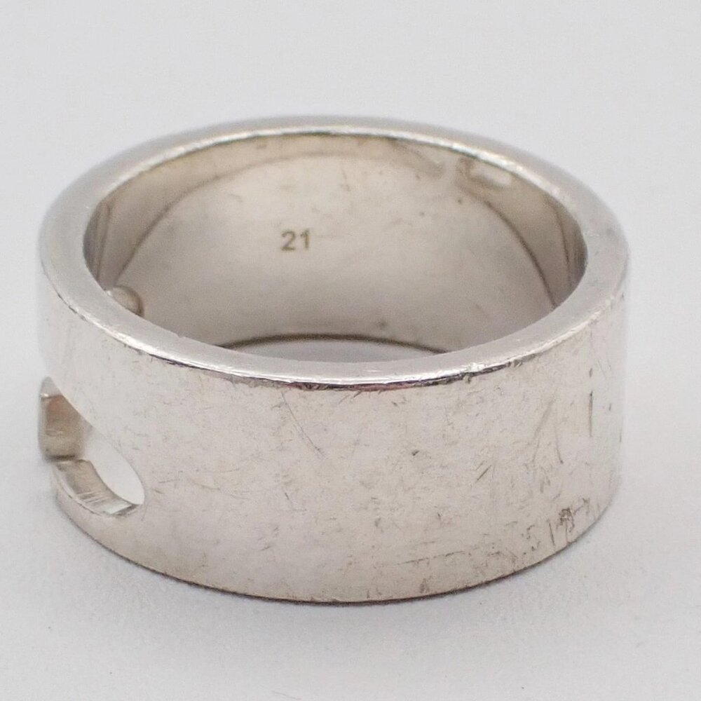GUCCI G Logo Ring Silver 925 Size 21 Italy Accessory 07EG248 - Picture 2 of 12